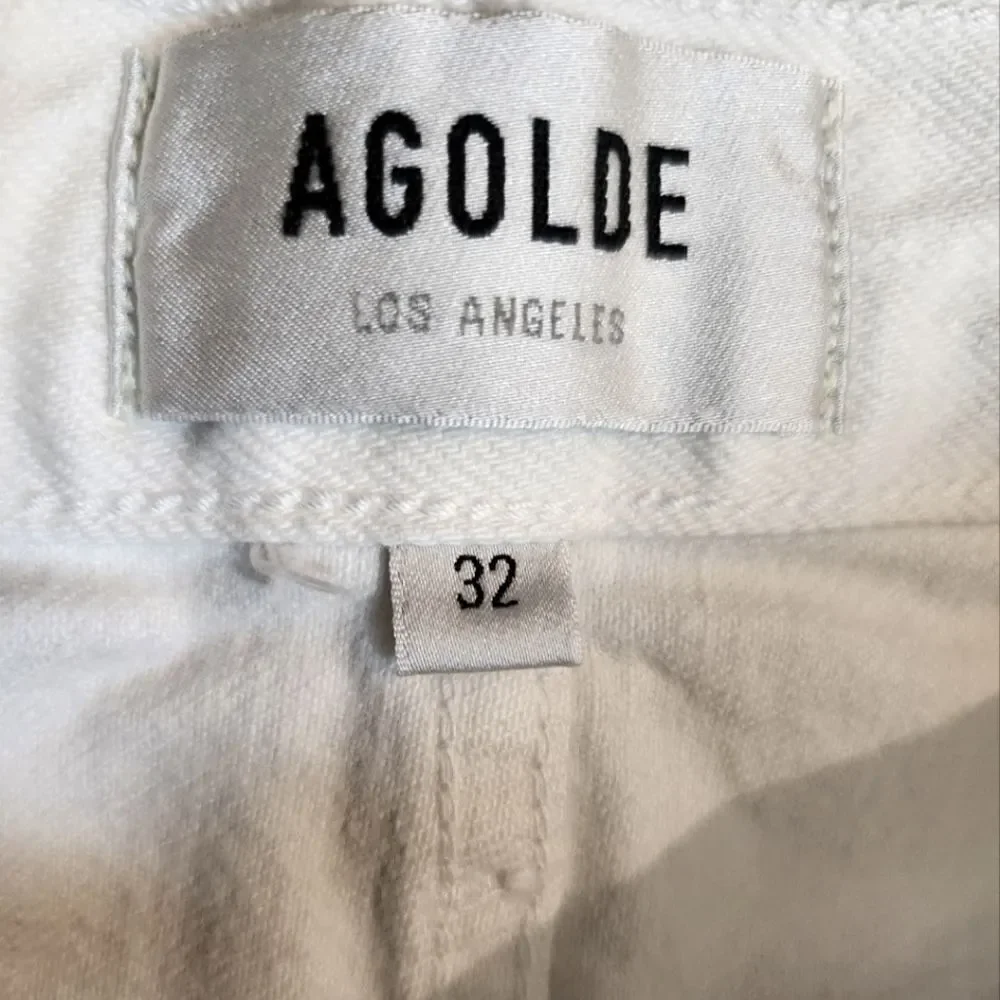 Agolde Parker Long Short Loose Fit Vintage Short Denim Jeans Dough Size 32